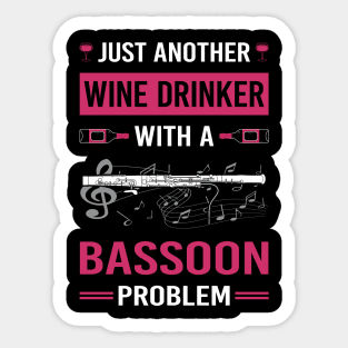 Wine Drinker Bassoon Bassoonist Sticker